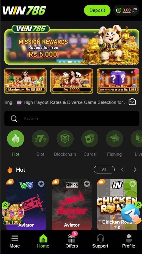 Home win786 game home dashboard